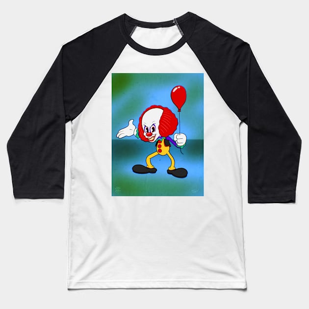 Pennywhistle the scary rubber hose clown Baseball T-Shirt by Kevcraven